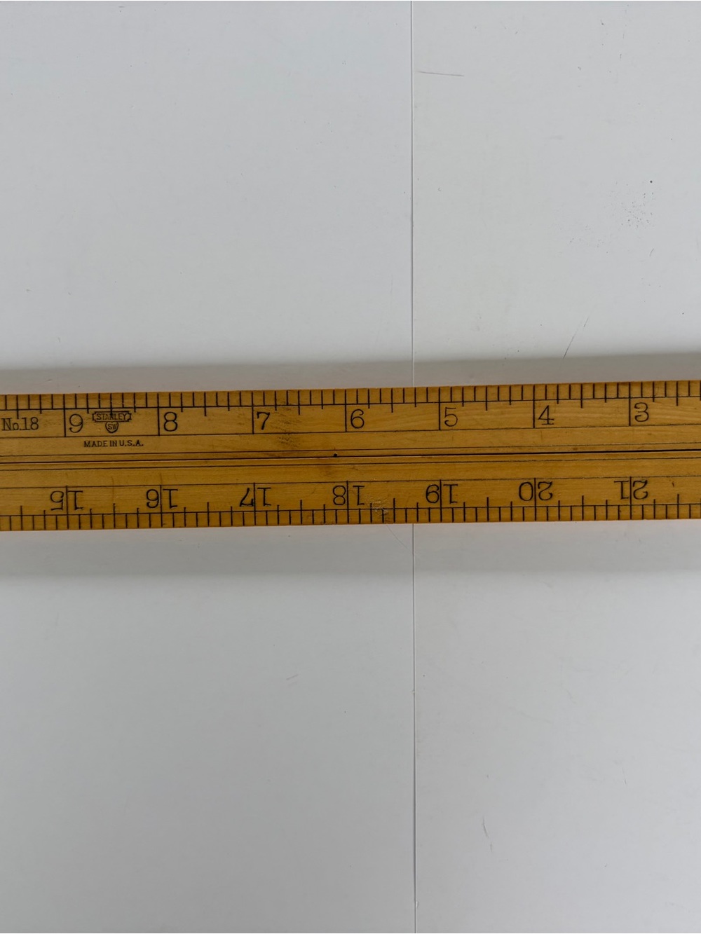 Vintage Stanley No 18 Boxwood Brass Folding Ruler 24 “ 2 Fold Antique USA